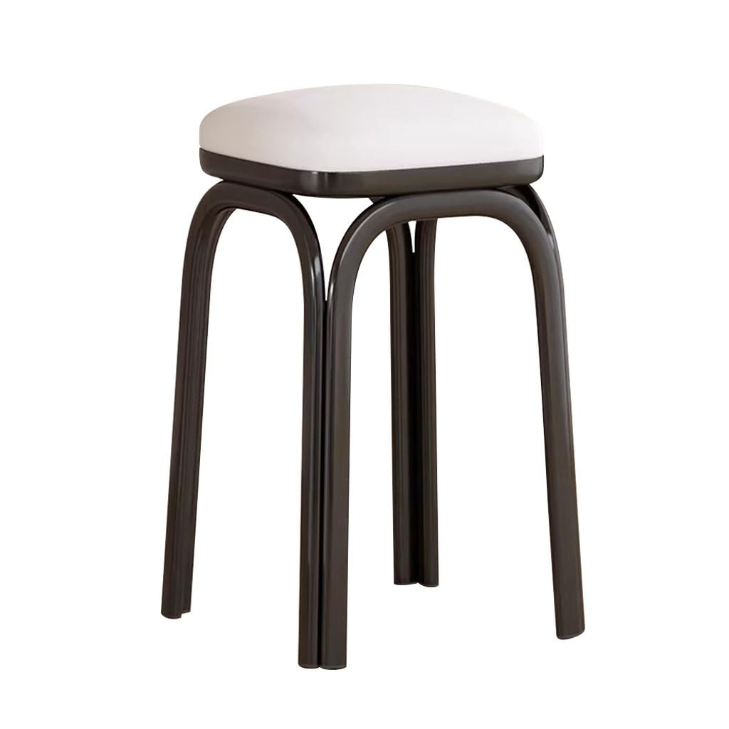 Light Grey Square Stacking Stools with Steel Legs W338