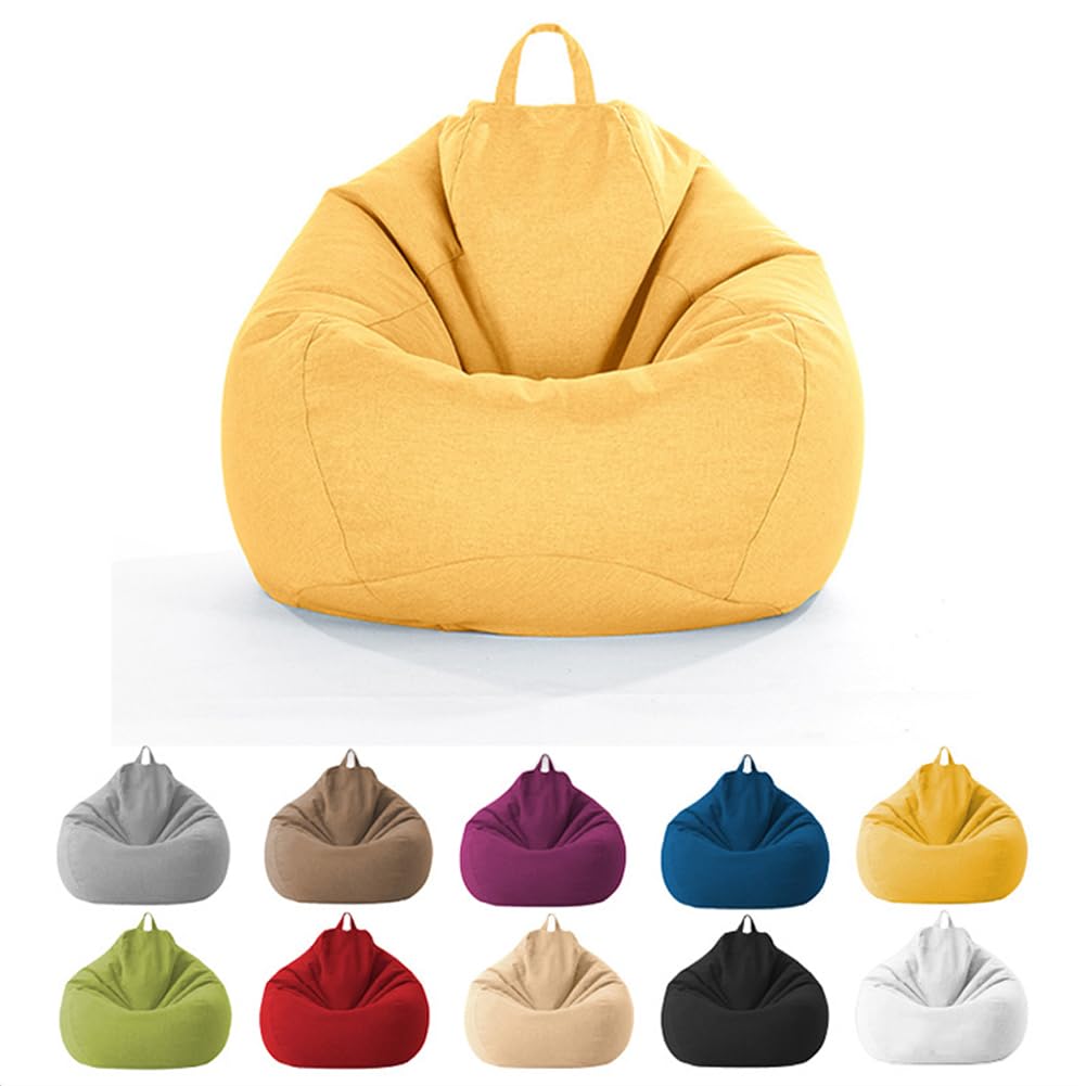 Linen Fabric Bean Bag Chair Cover 90x110cm S6753