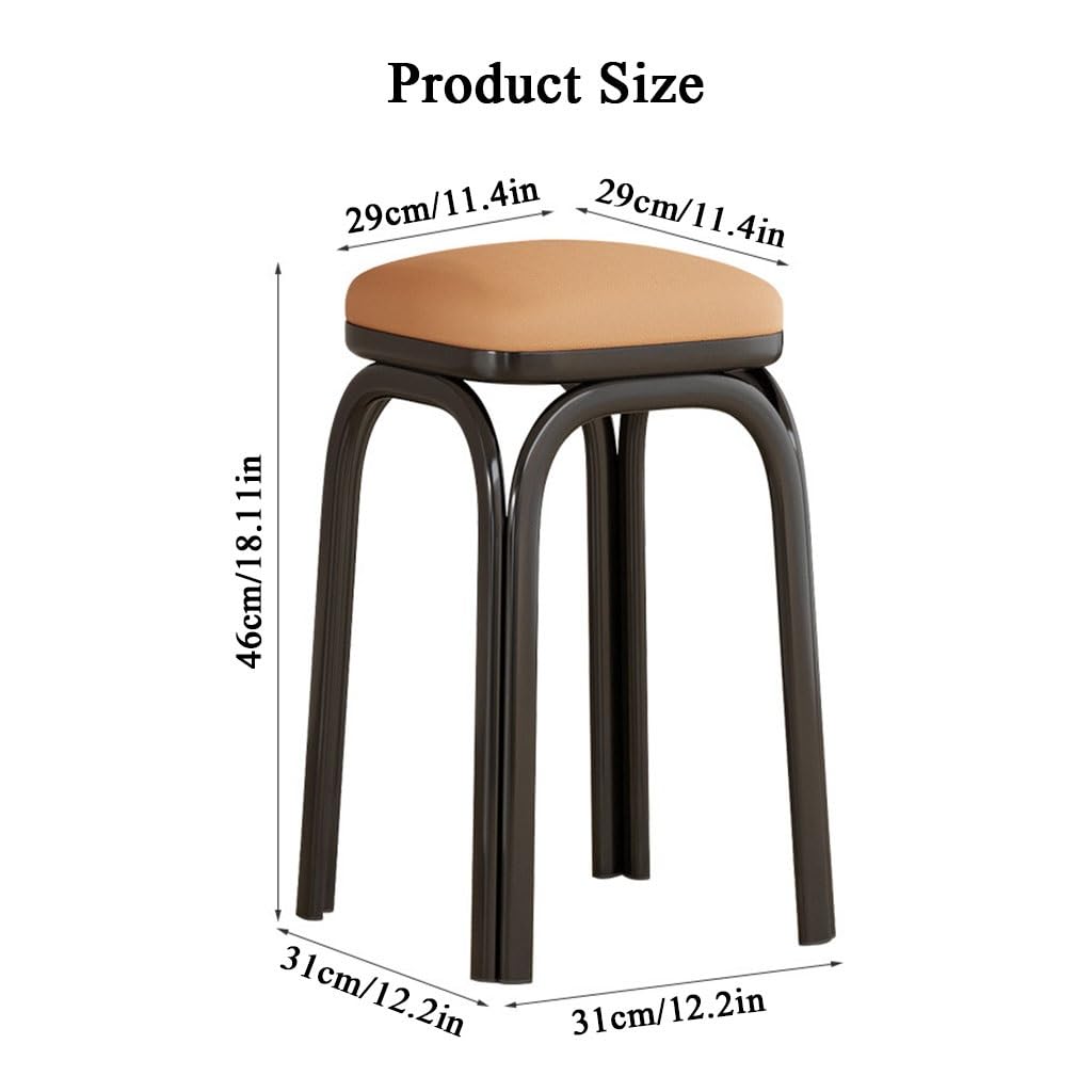 Light Grey Square Stacking Stools with Steel Legs W338