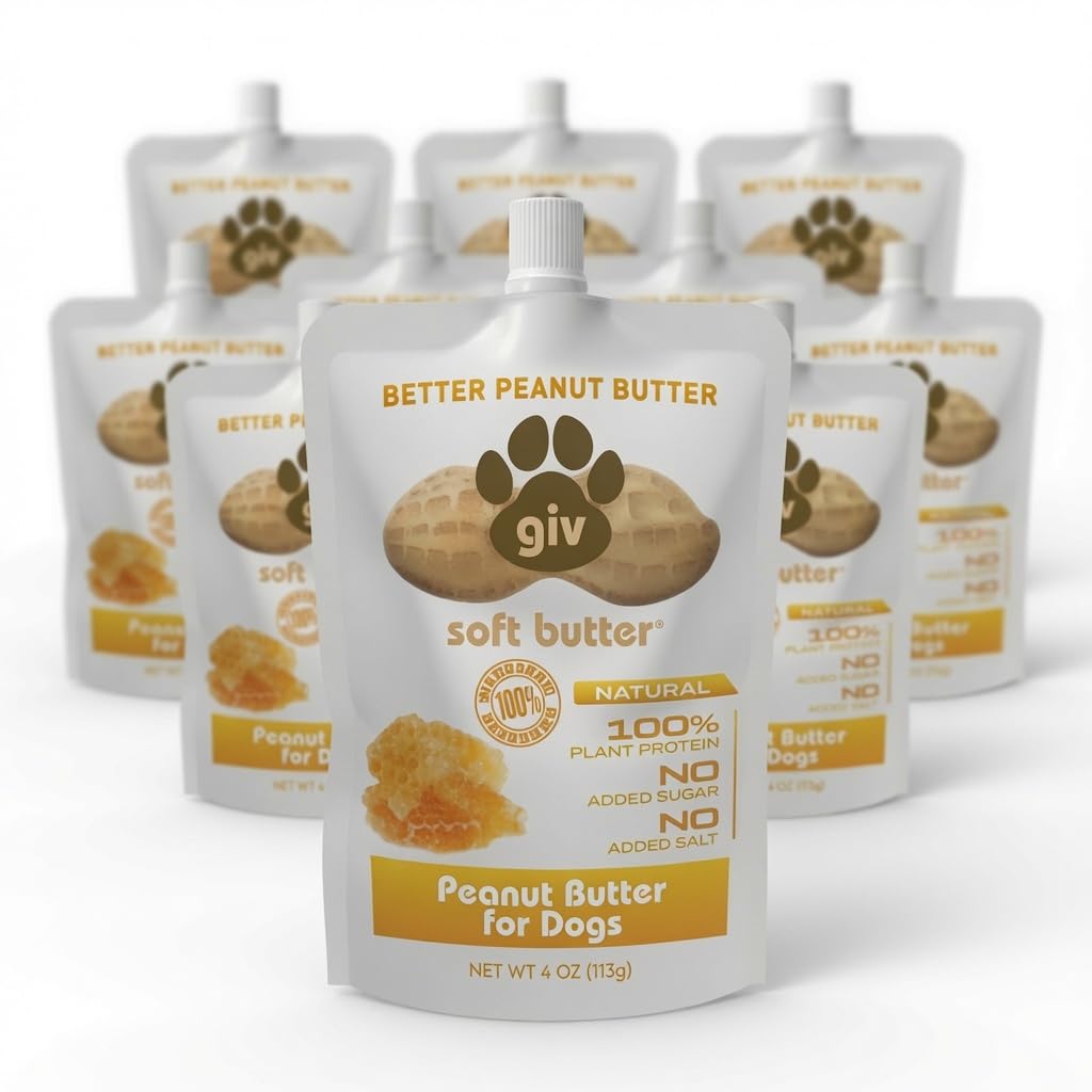 All Natural Peanut Butter for Dogs, 2 Ingredients, 4oz Pouches I78385