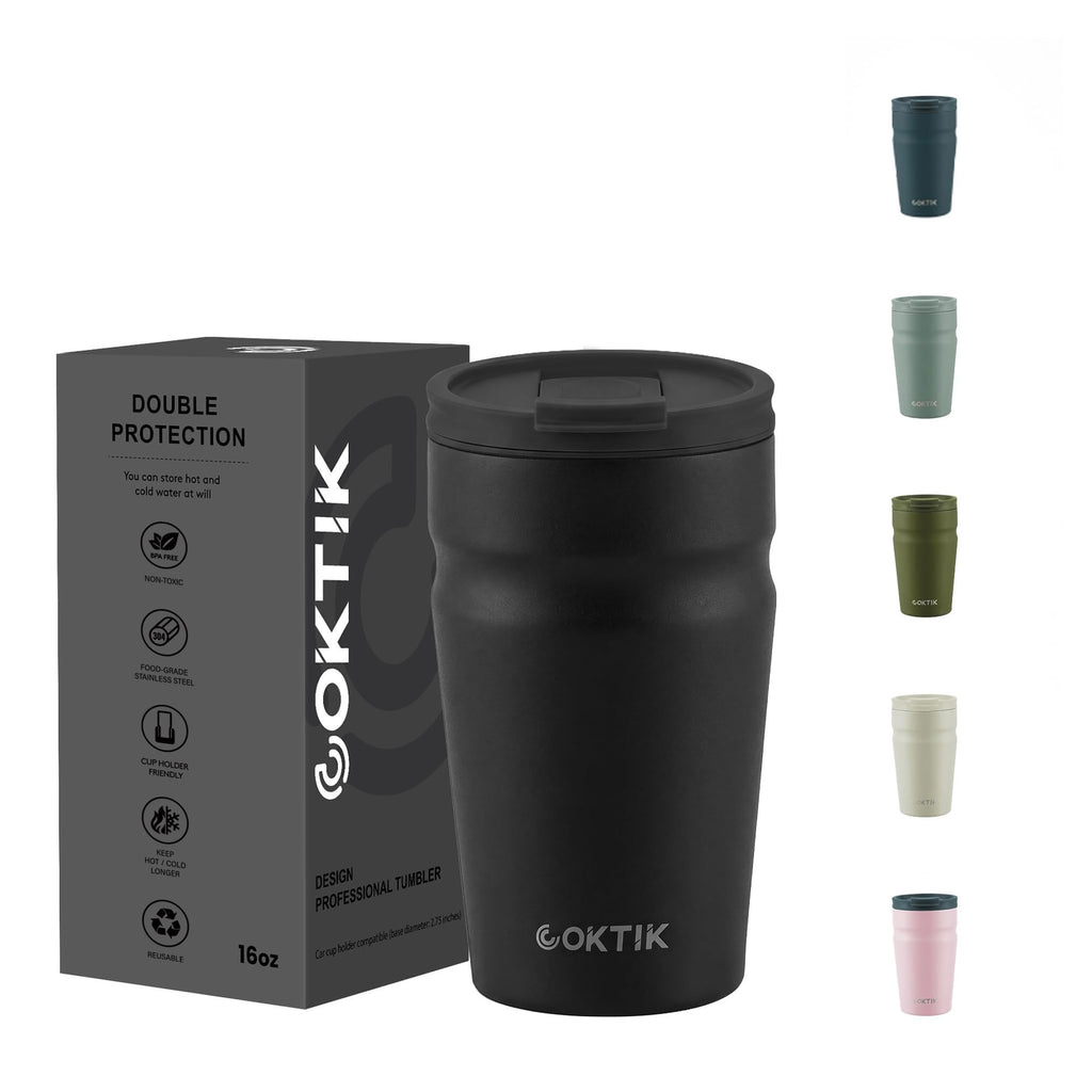 16oz Insulated Stainless Steel Coffee Tumbler with Lid K3862