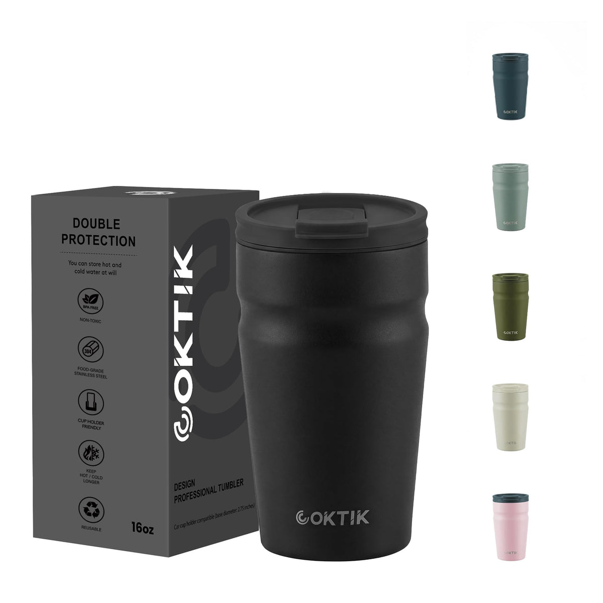 16oz Insulated Stainless Steel Coffee Tumbler with Lid K3862