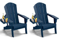 Folding Adirondack Chairs Set of 2 Navy Blue I924107