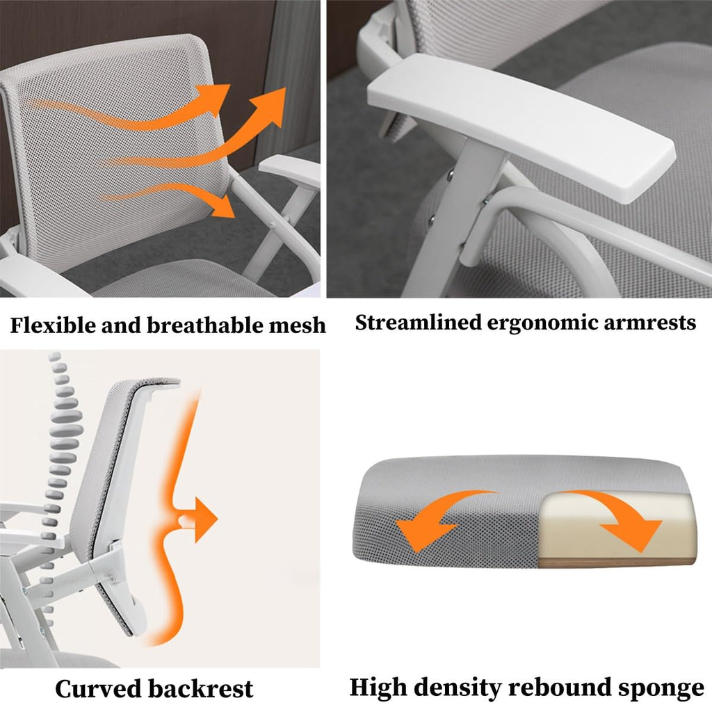 Orange Mesh Folding Office Chair with Writing Board E81460