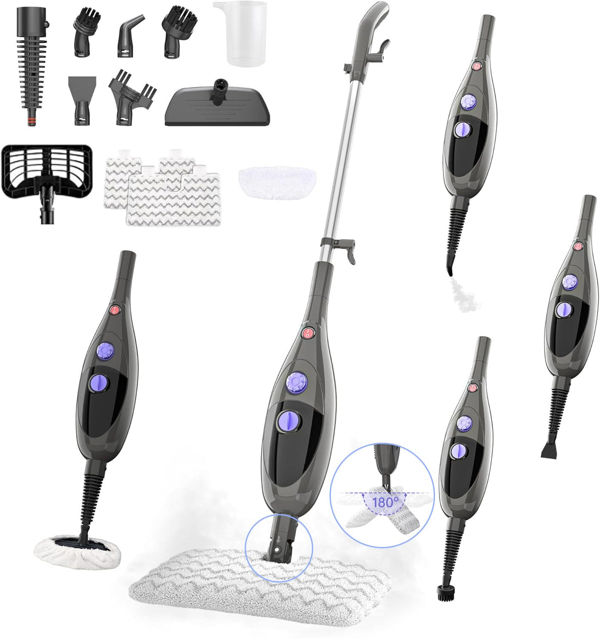 12-in-1 Steam Mop Detachable Handheld Steam Cleaner U9753