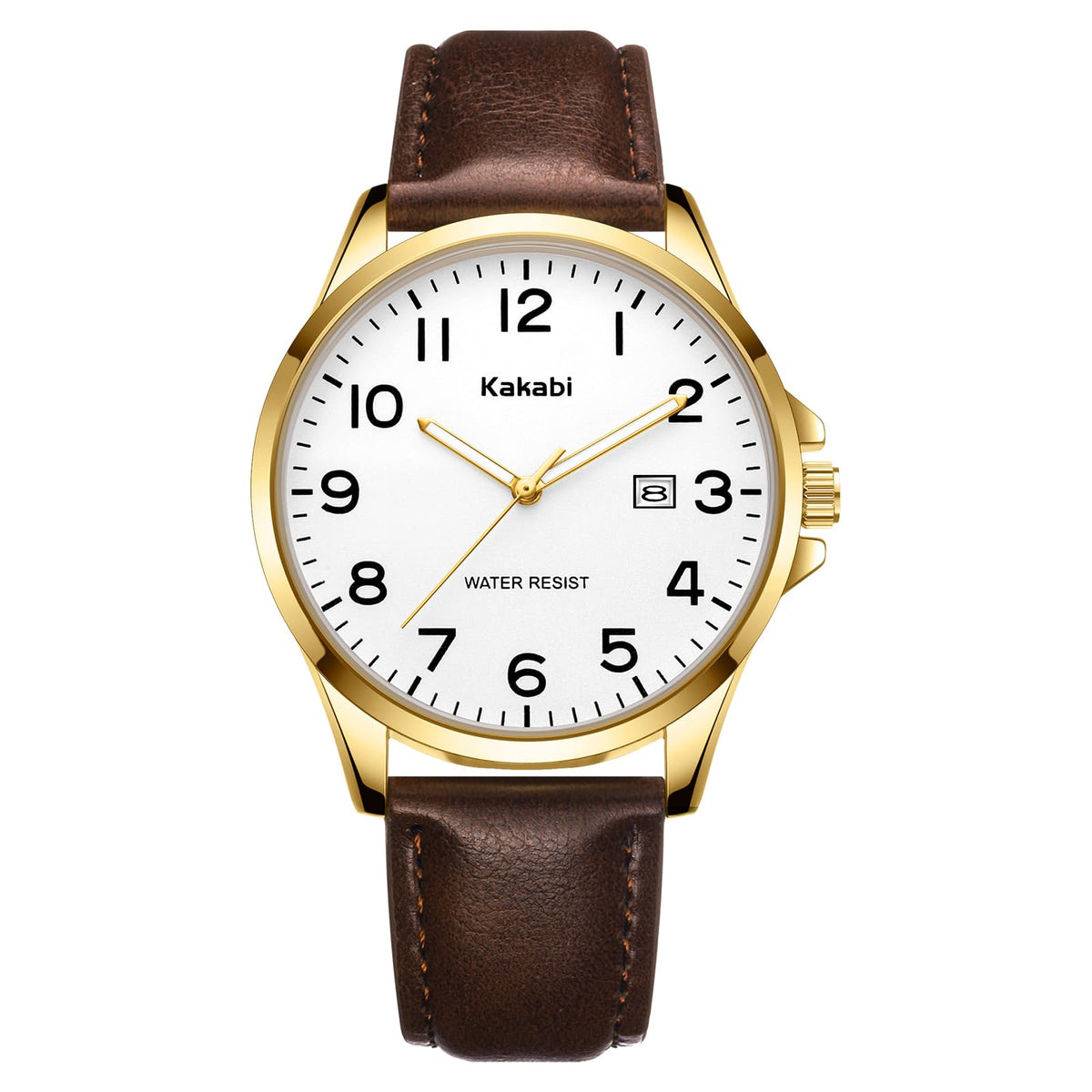 Men Fashion Minimalist Waterproof Quartz Analog Date Leather Strap Watch F967