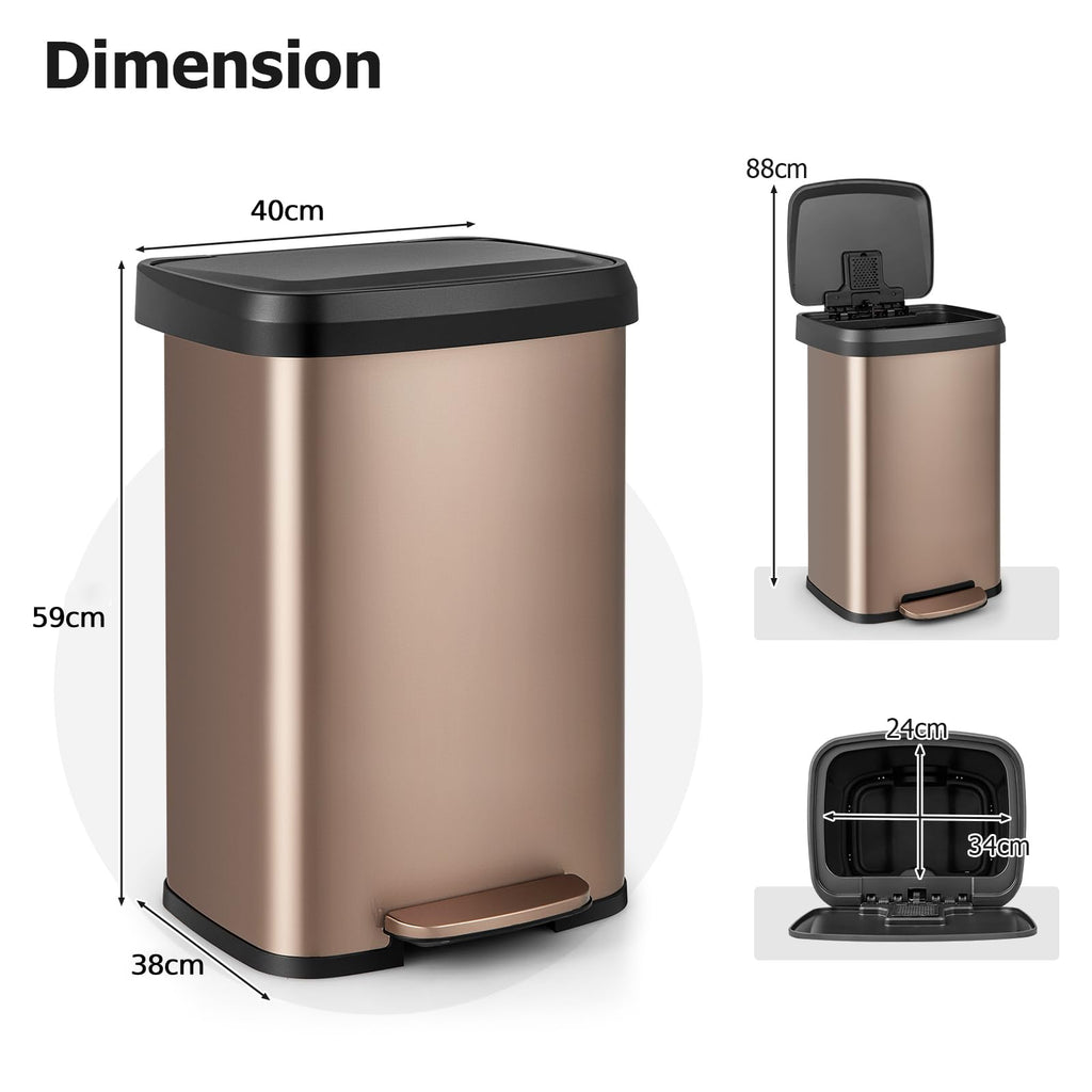 50L Stainless Steel Recycling Pedal Bin L463951