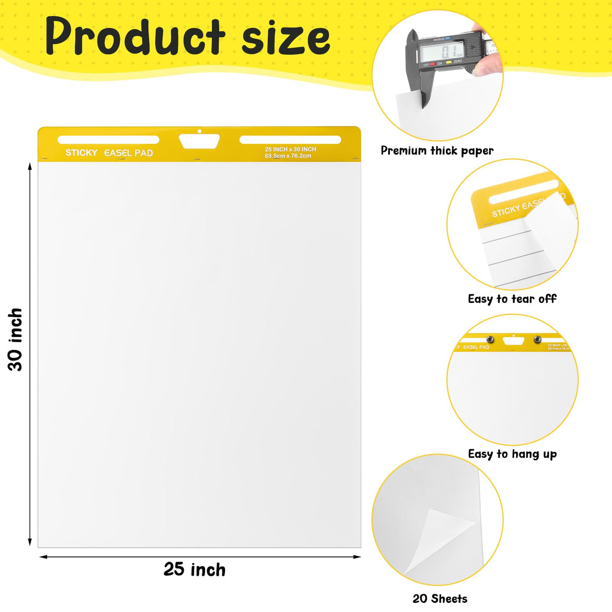 4 Pack White Sticky Easel Pad 25 x 30 in M1544
