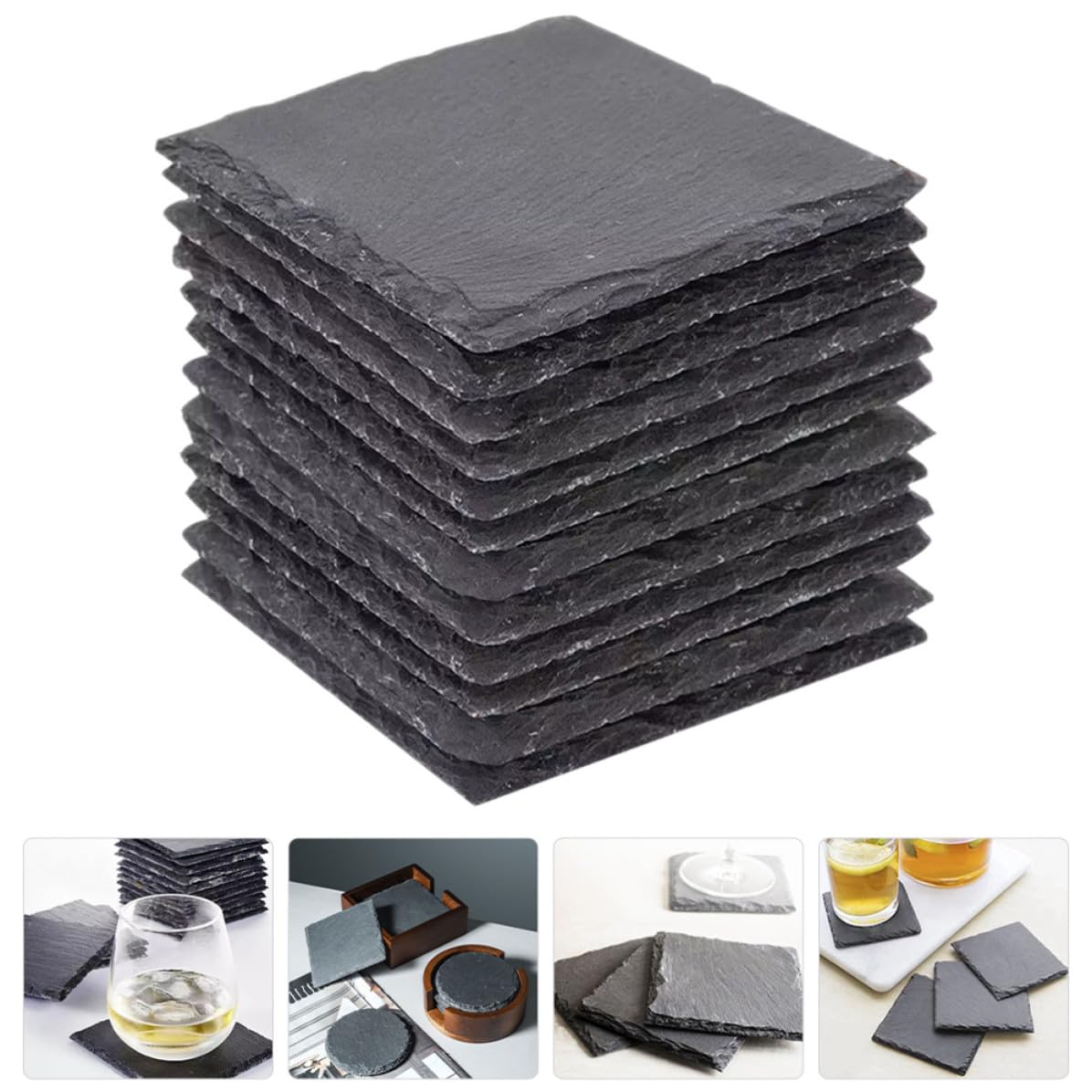 Natural Stone Coasters Set 12pcs T385