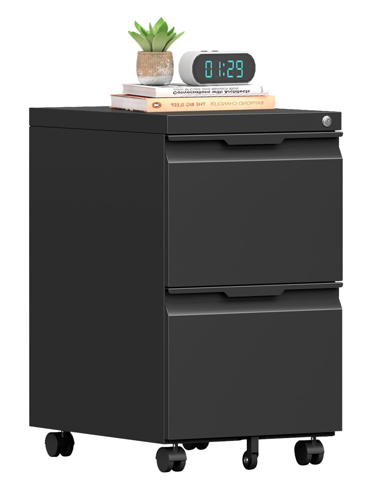 2 Drawer Mobile File Cabinet with Lock X914225