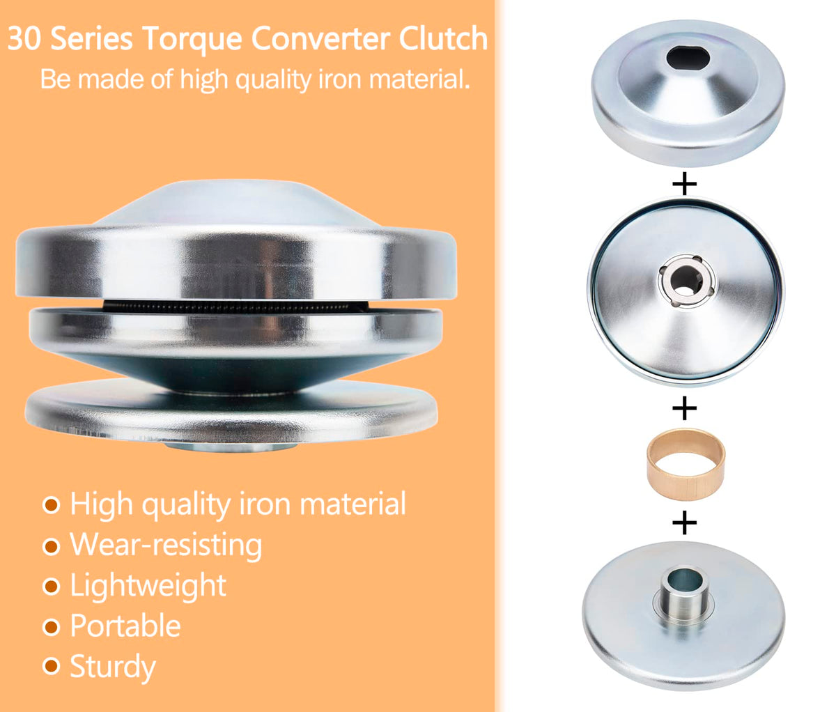 6.5 hp Go Kart Torque Converter Kit 3/4" Bore Clutch Pulley Z411324