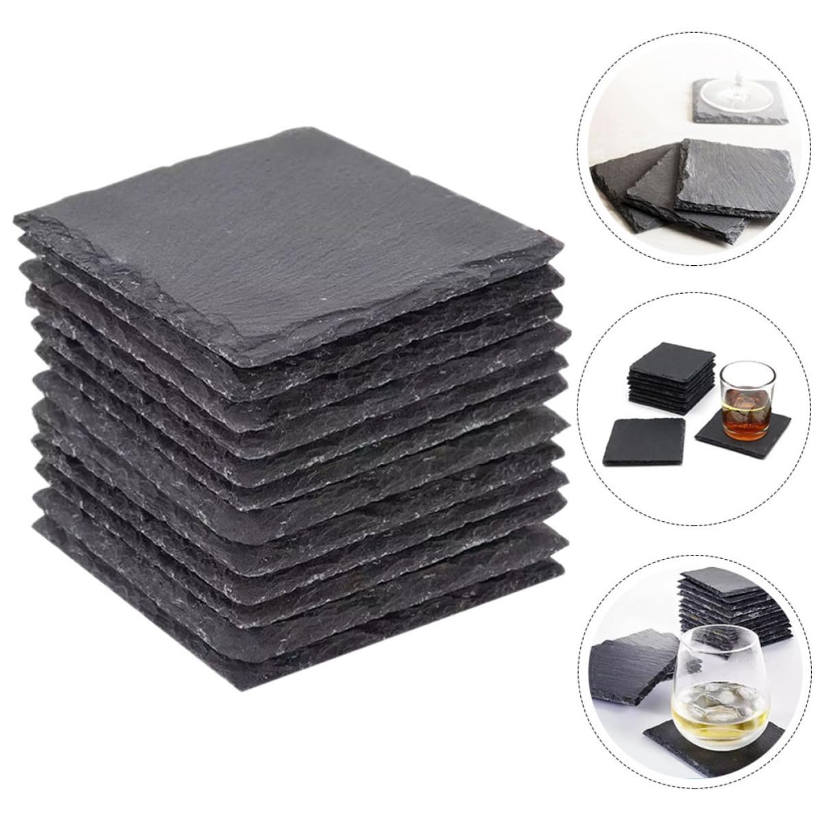 Natural Stone Coasters Set 12pcs T385
