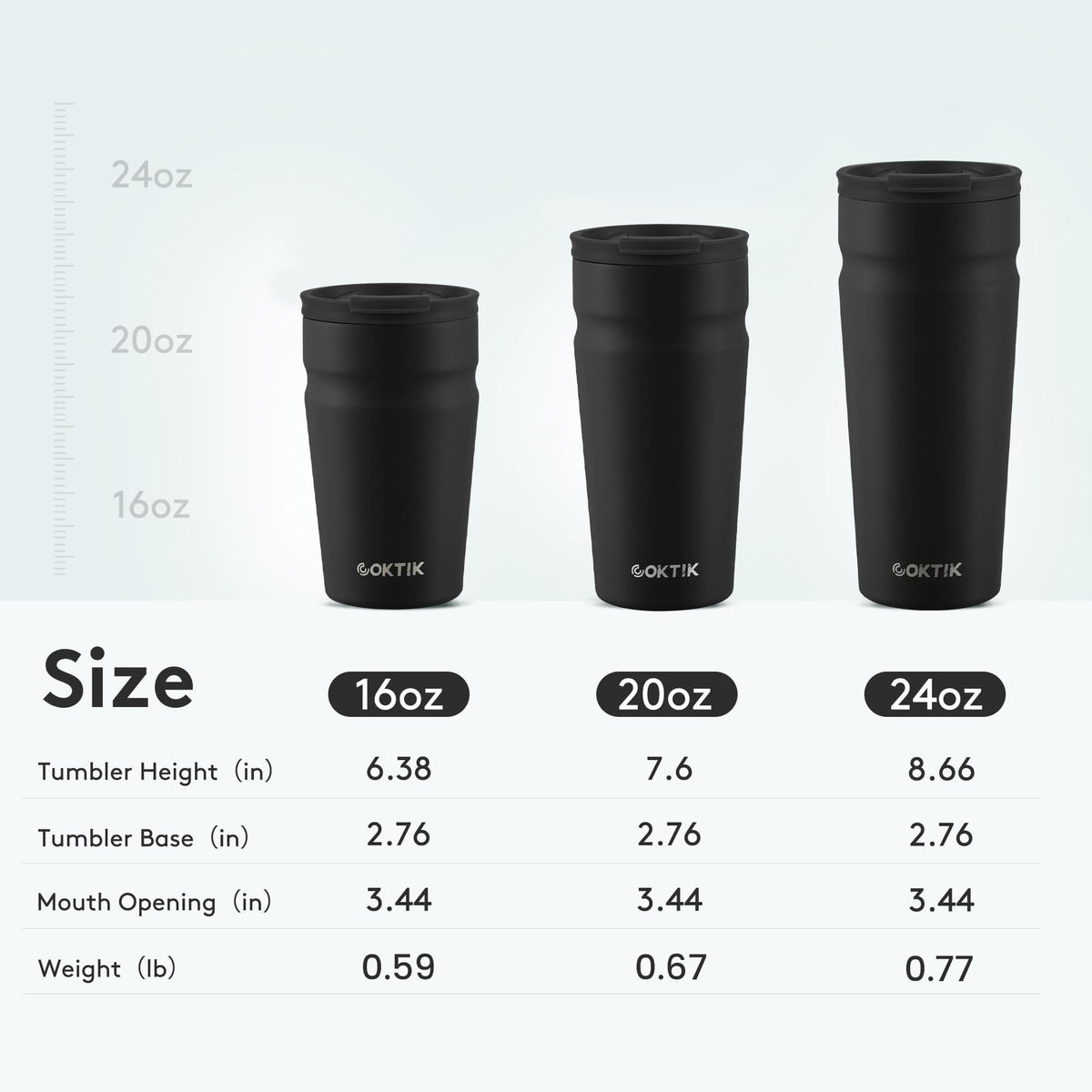 16oz Insulated Stainless Steel Coffee Tumbler with Lid K3862