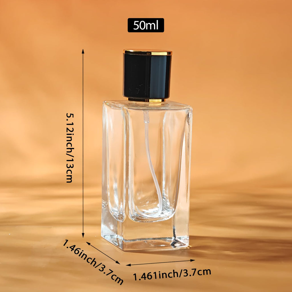 2 Pack 50ml Glass Spray Perfume Bottle Atomizer N945