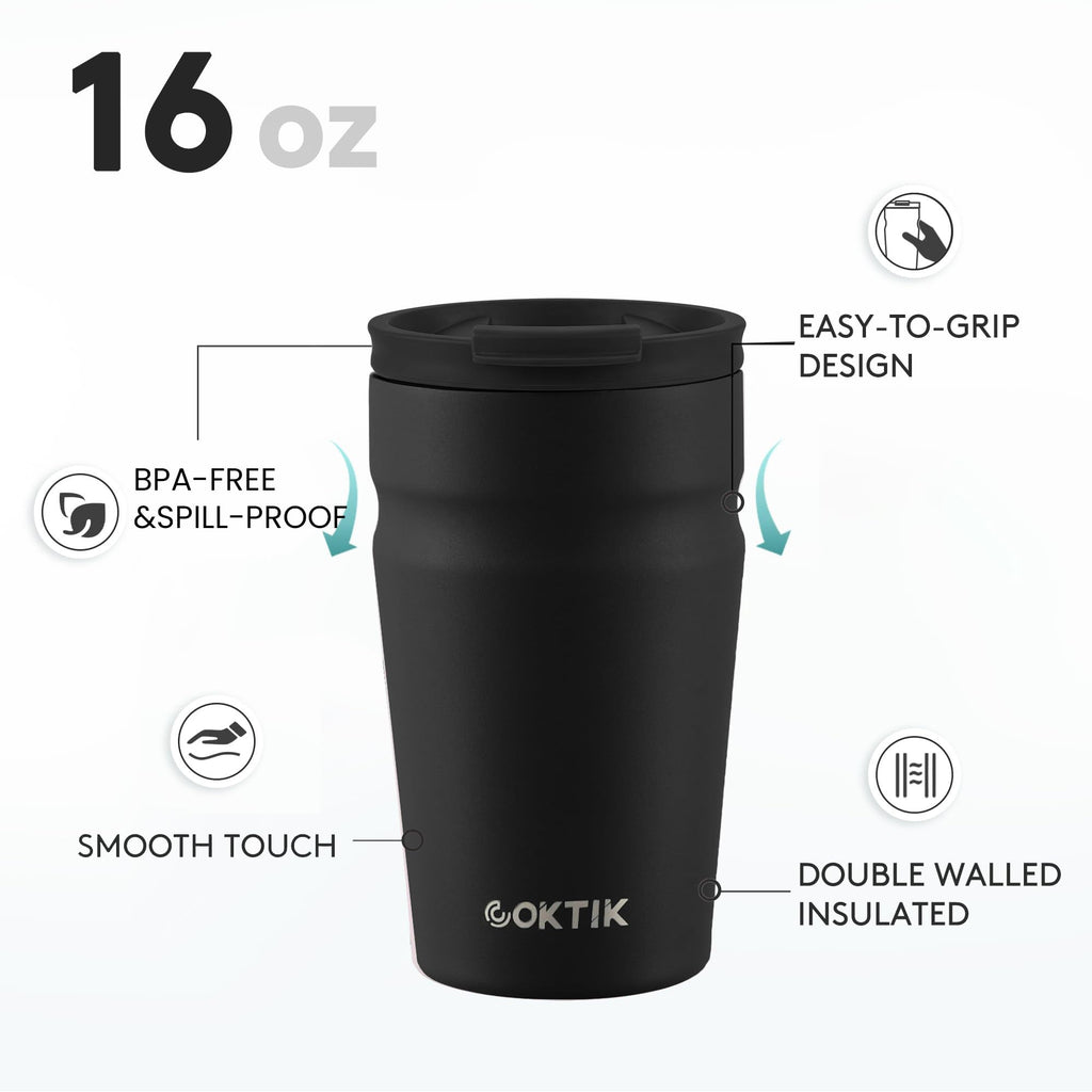 16oz Insulated Stainless Steel Coffee Tumbler with Lid K3862