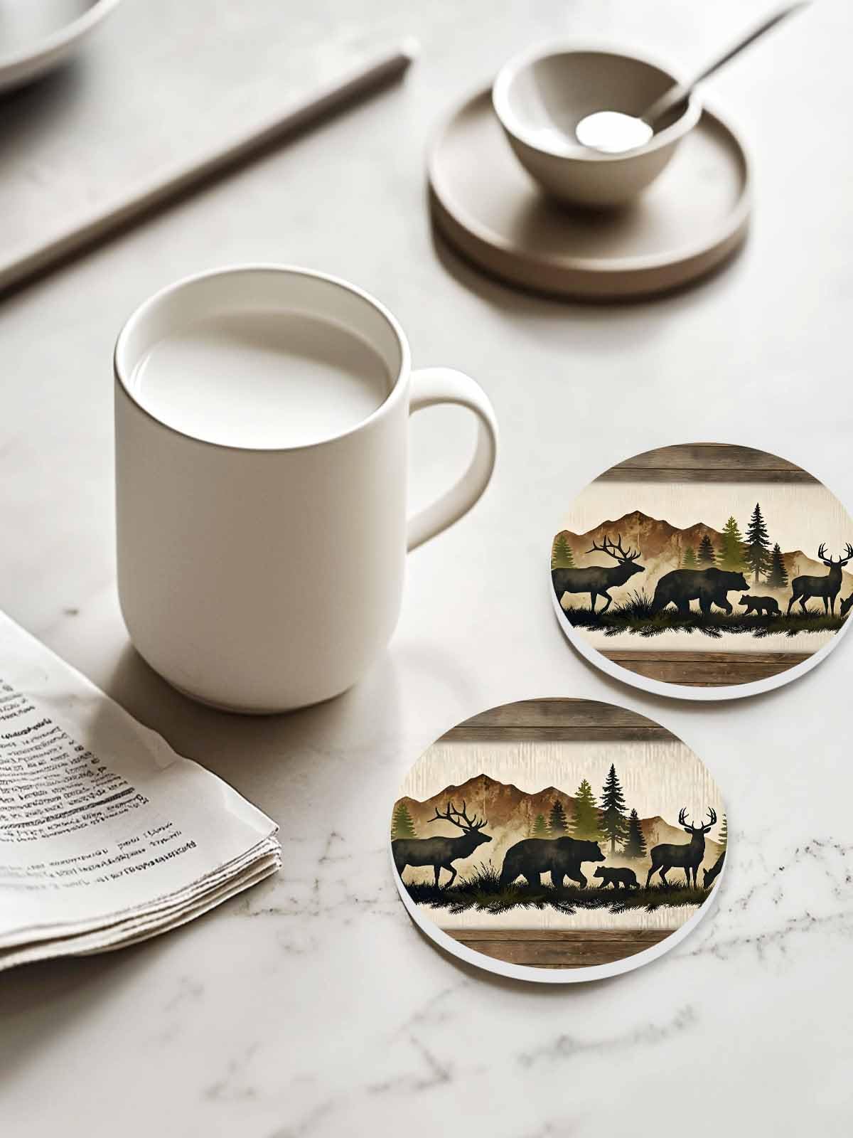 Ceramic Drink Coaster Set of 6 J4357