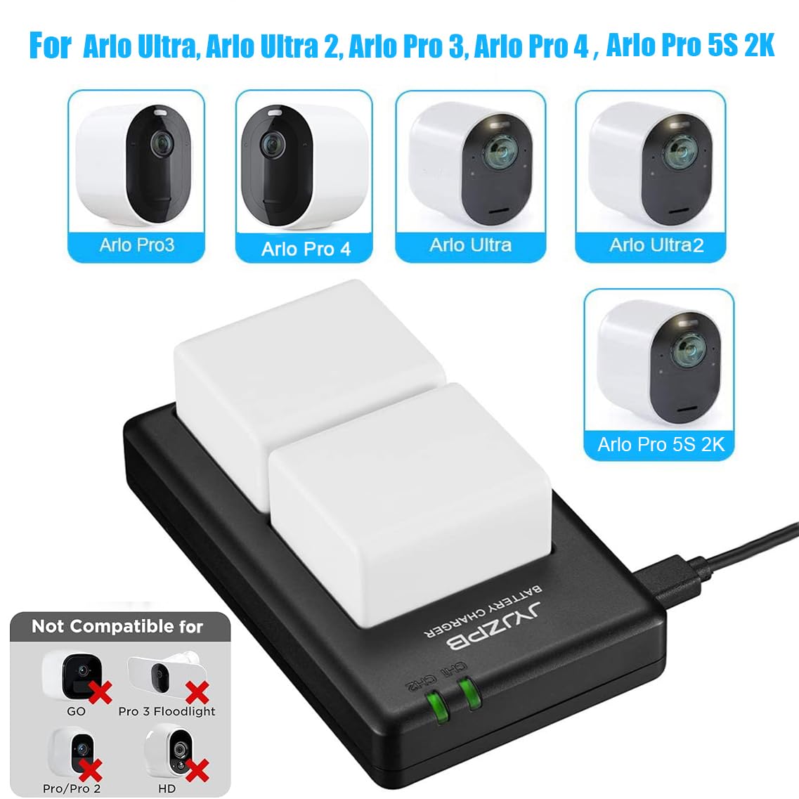 2 Pack 4800mAh Batteries with Dual Battery Charger W5934