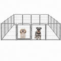 24 inch 16 Panels Heavy Duty Metal Portable Pet Playpen with Gate X88837