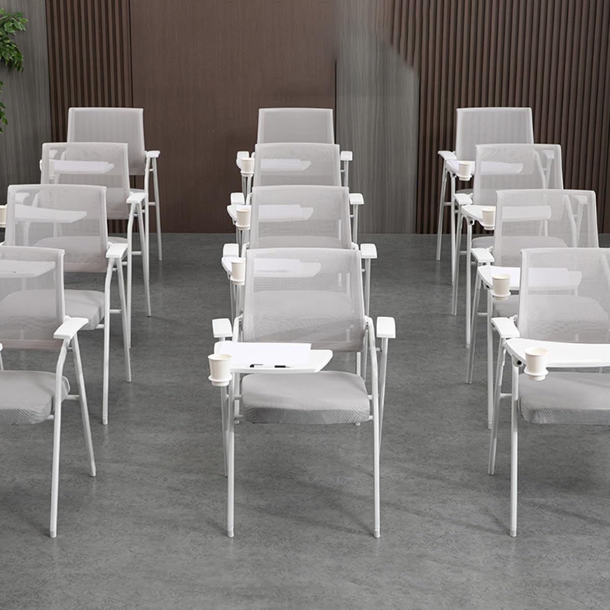 Orange Mesh Folding Office Chair with Writing Board E81460