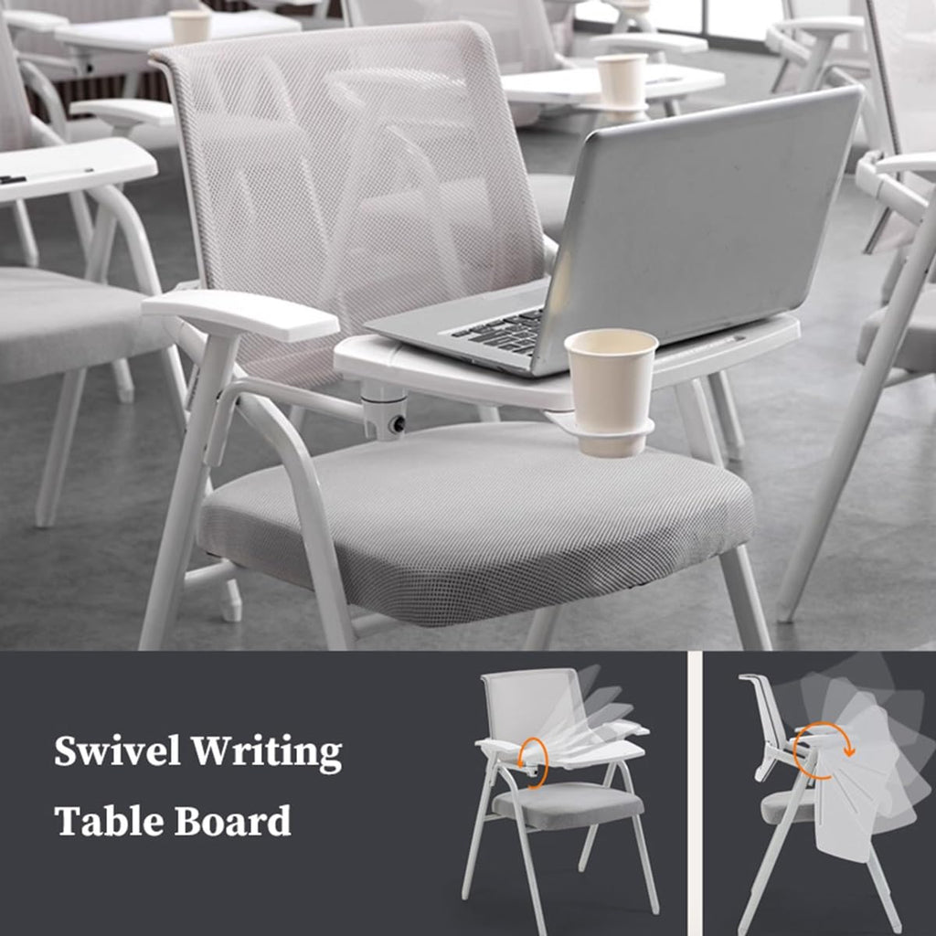 Orange Mesh Folding Office Chair with Writing Board E81460