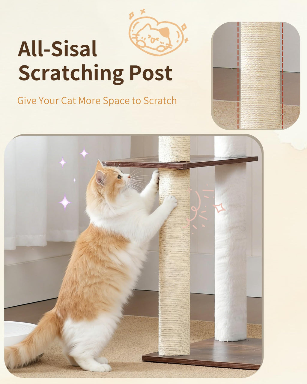 70.5" Wood Tall Cat Tree I89166