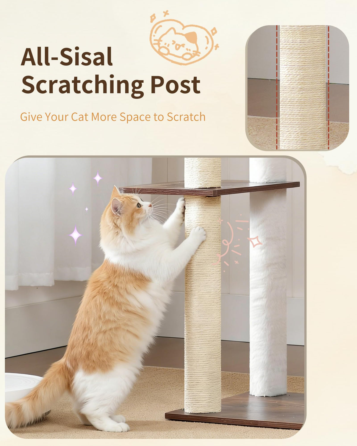 70.5" Wood Tall Cat Tree I89166