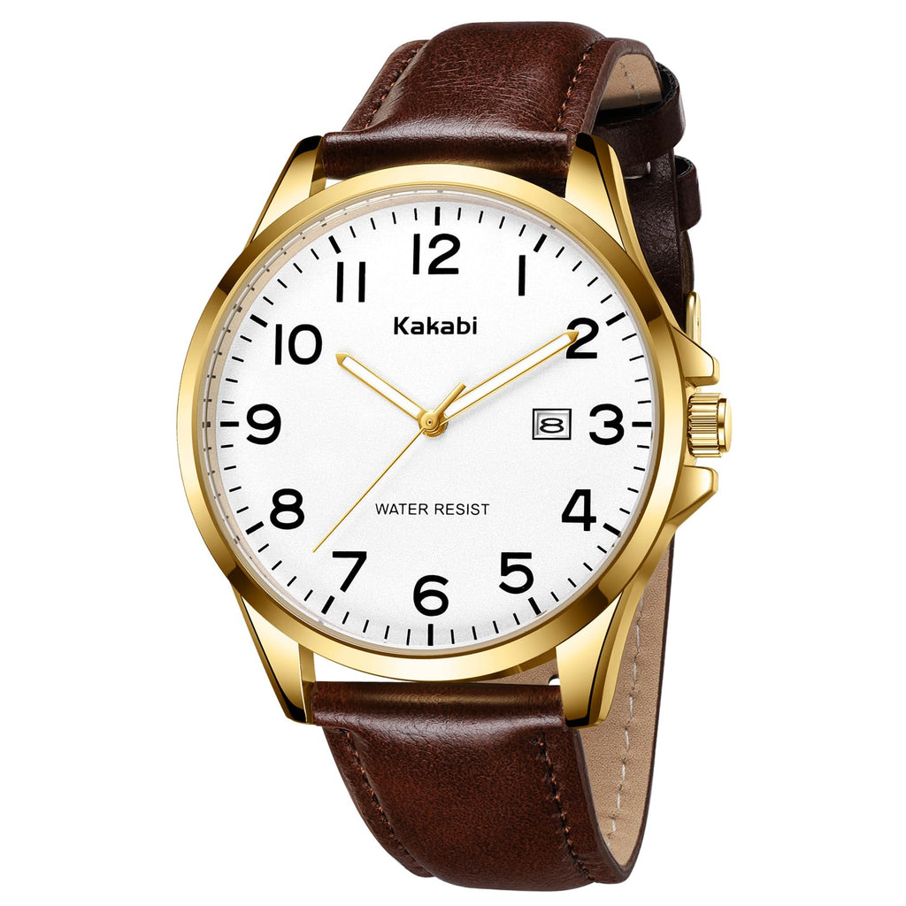 Men Fashion Minimalist Waterproof Quartz Analog Date Leather Strap Watch F967