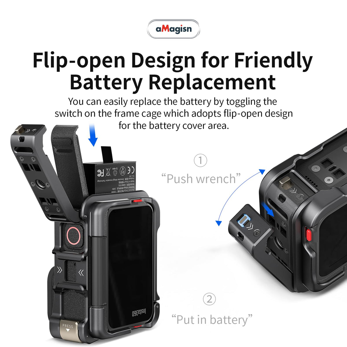 Aluminum Metal Frame Cage Case Bag with Silicone Lens Cap Screen Protector Camera Accessories Kit R342