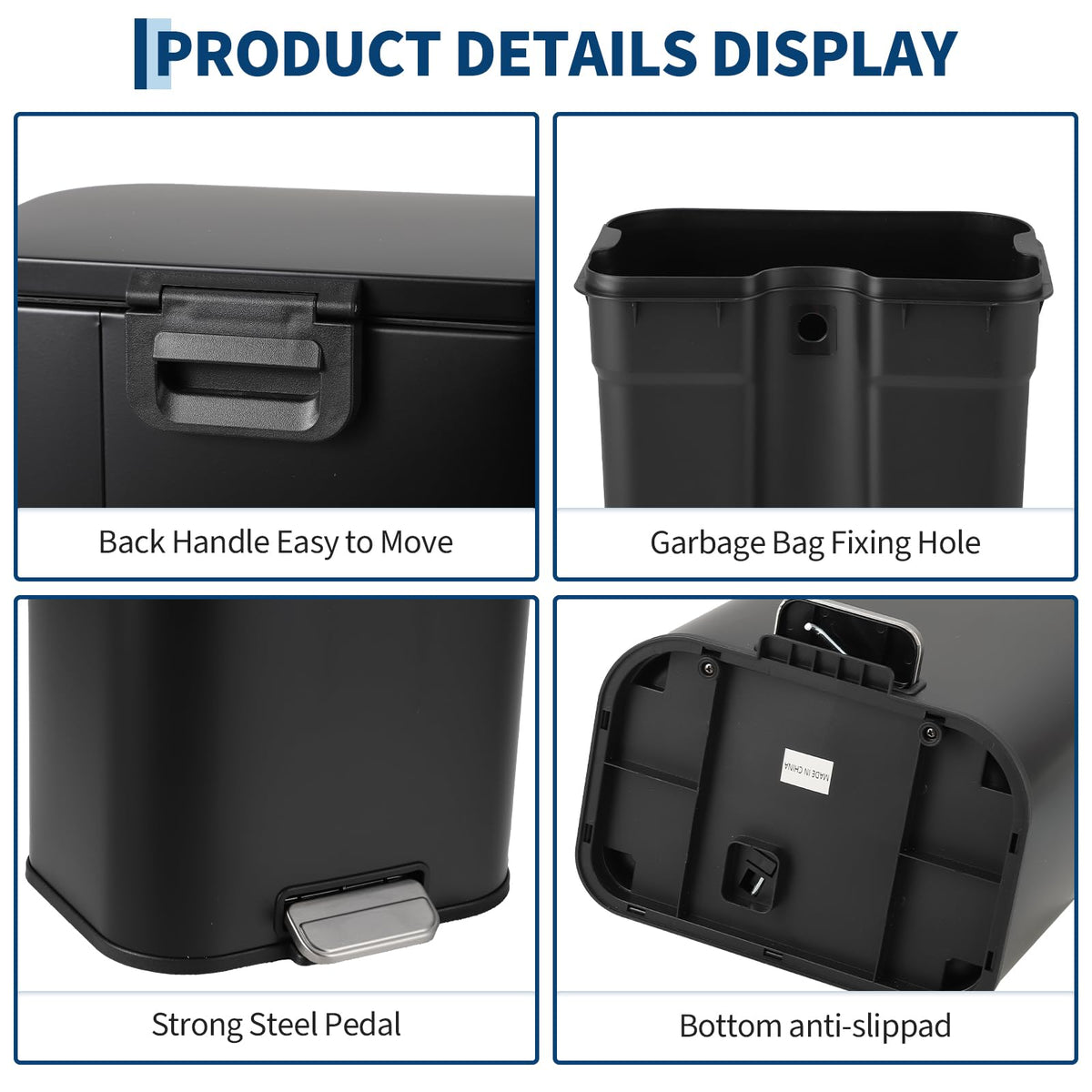 8 gal Stainless Steel Step Trash Can H96830