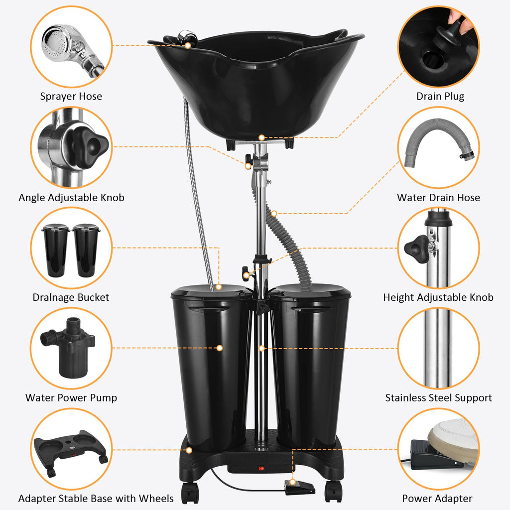 Portable Shampoo Bowl with Electric Pump O4037
