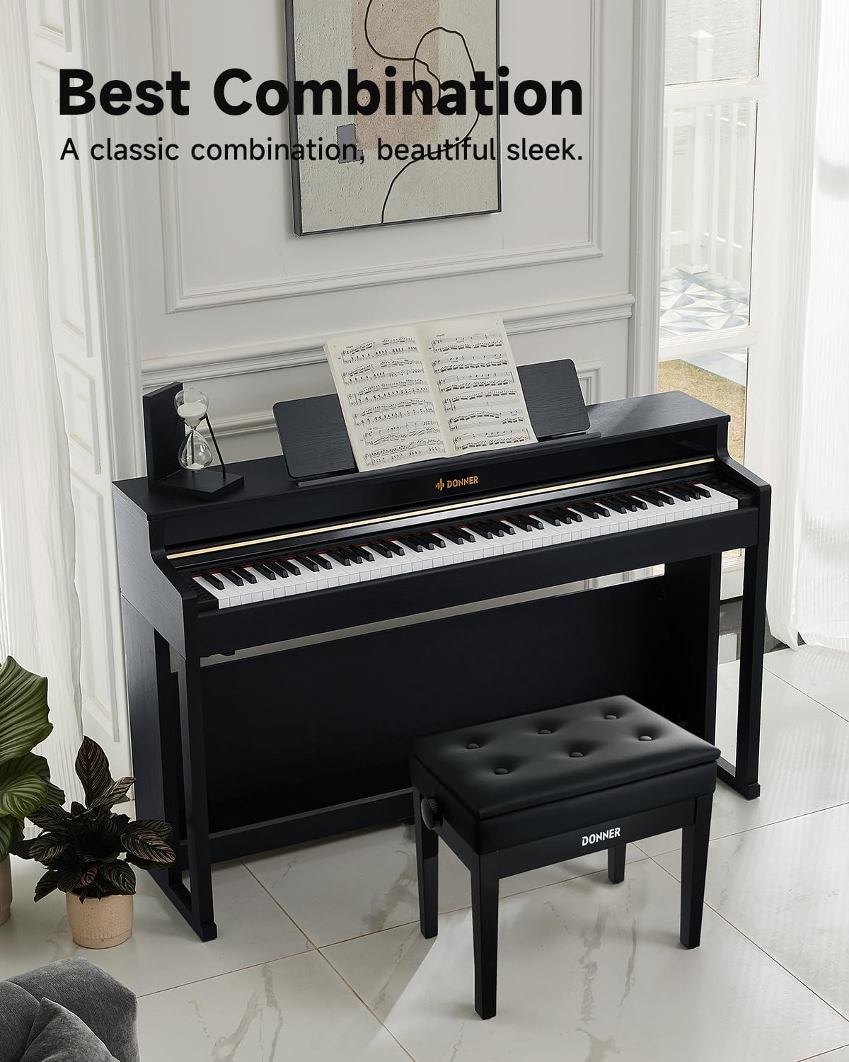 88-Key Weighted Action Digital Piano with Storage Bench K3003