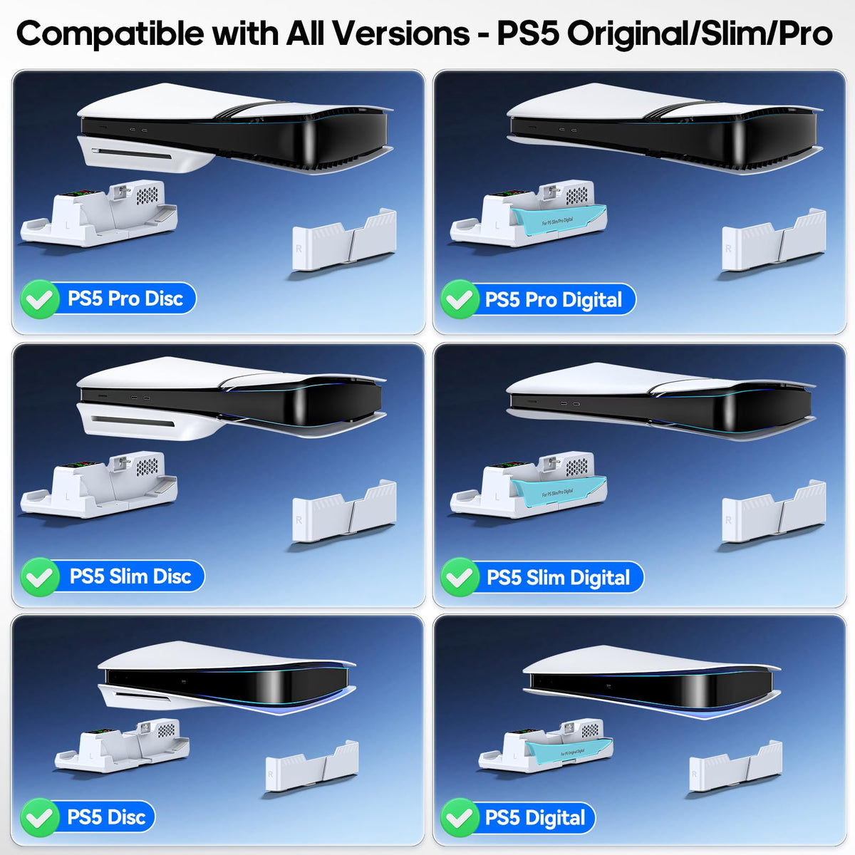 PS5 Horizontal Stand and Cooling Station with Controller Charging Station M591318
