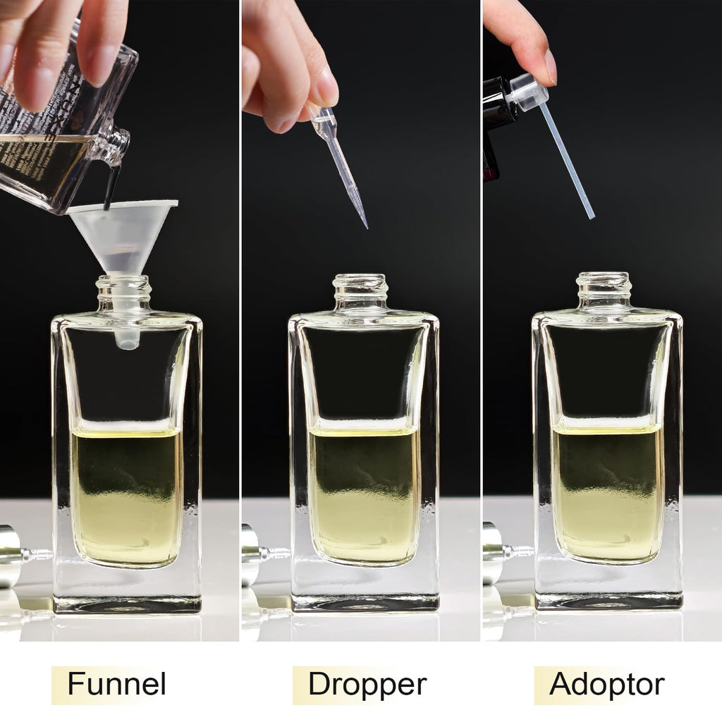2 Pack 50ml Glass Spray Perfume Bottle Atomizer N945