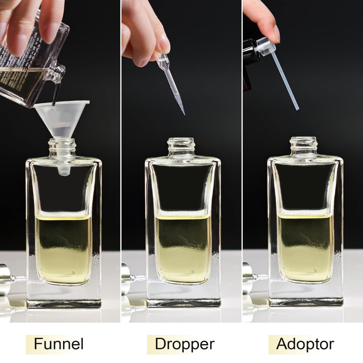 2 Pack 50ml Glass Spray Perfume Bottle Atomizer N945