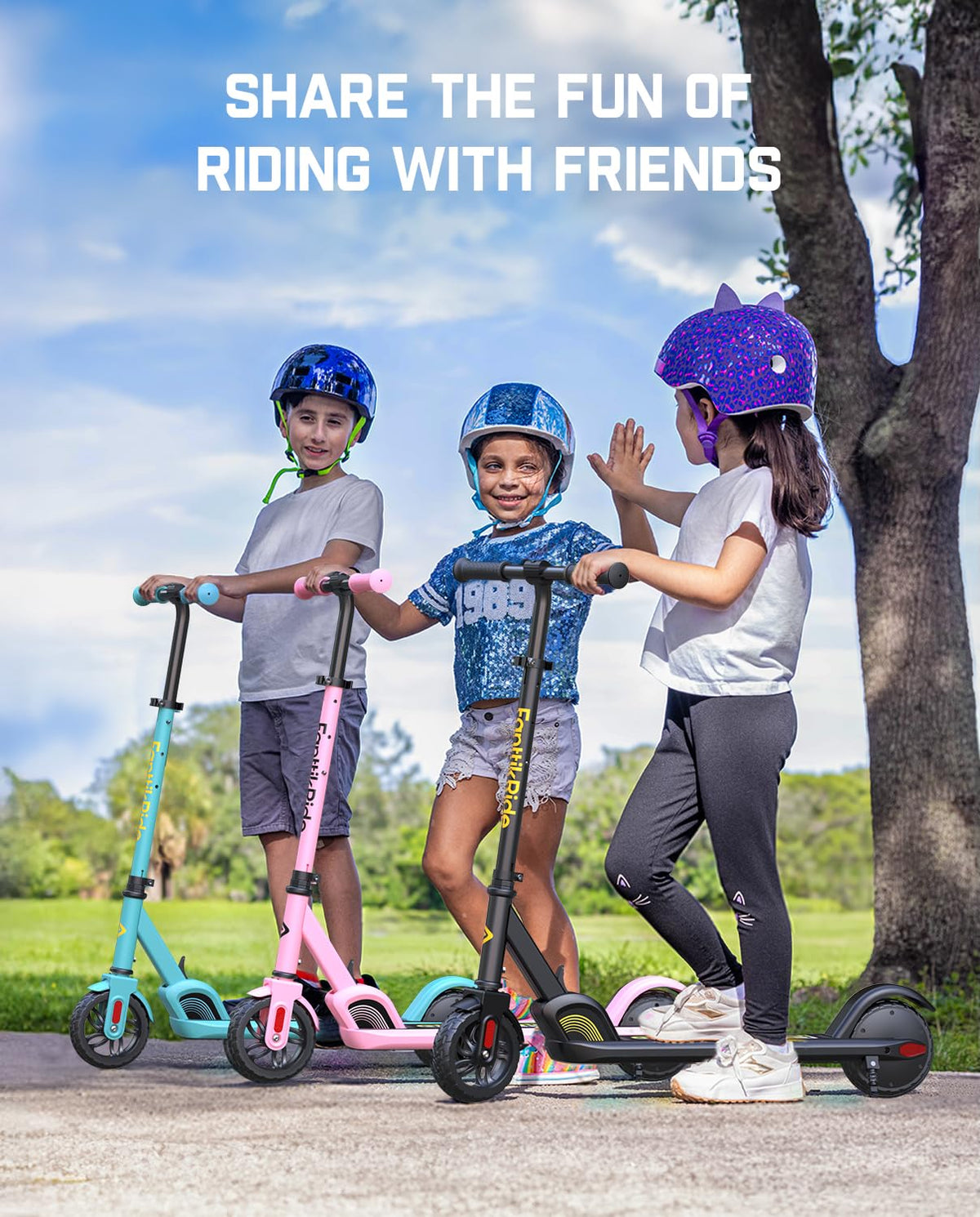 Kids Electric Scooter Foldable 3 Adjustable Heights O4168