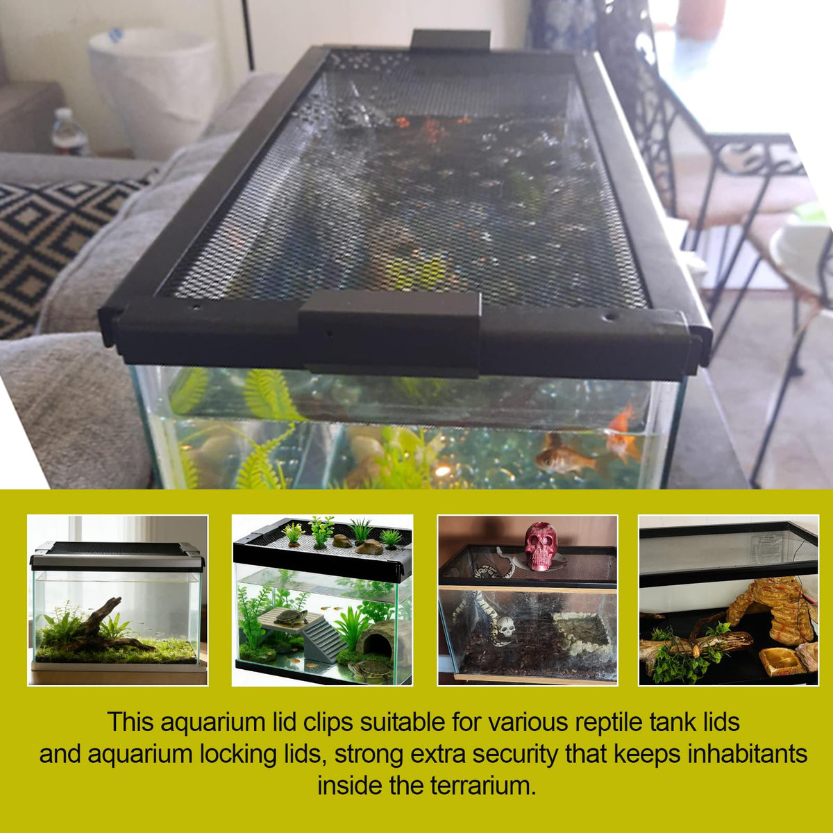 Heavy Duty Screen Clips for Reptile Terrarium Covers I3761