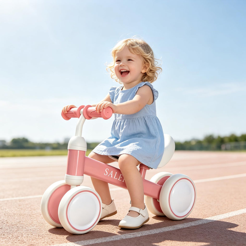 12-36 Month Baby Balance Bike with 4 Wheels & Soft Seat T729113