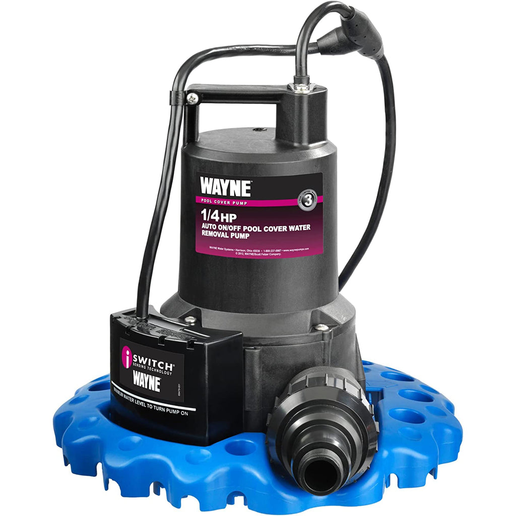 Blue Pool Cover Pump & 5/8 in. x 100 ft. Garden Hose Q788863