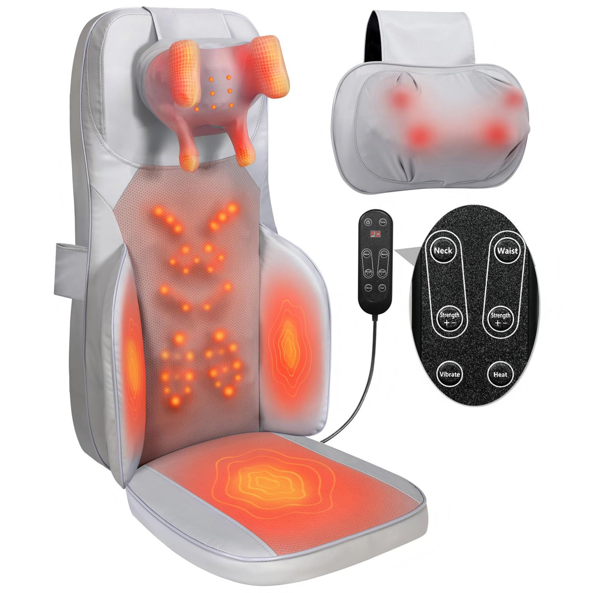 Grey Back Massager with Heat G9150