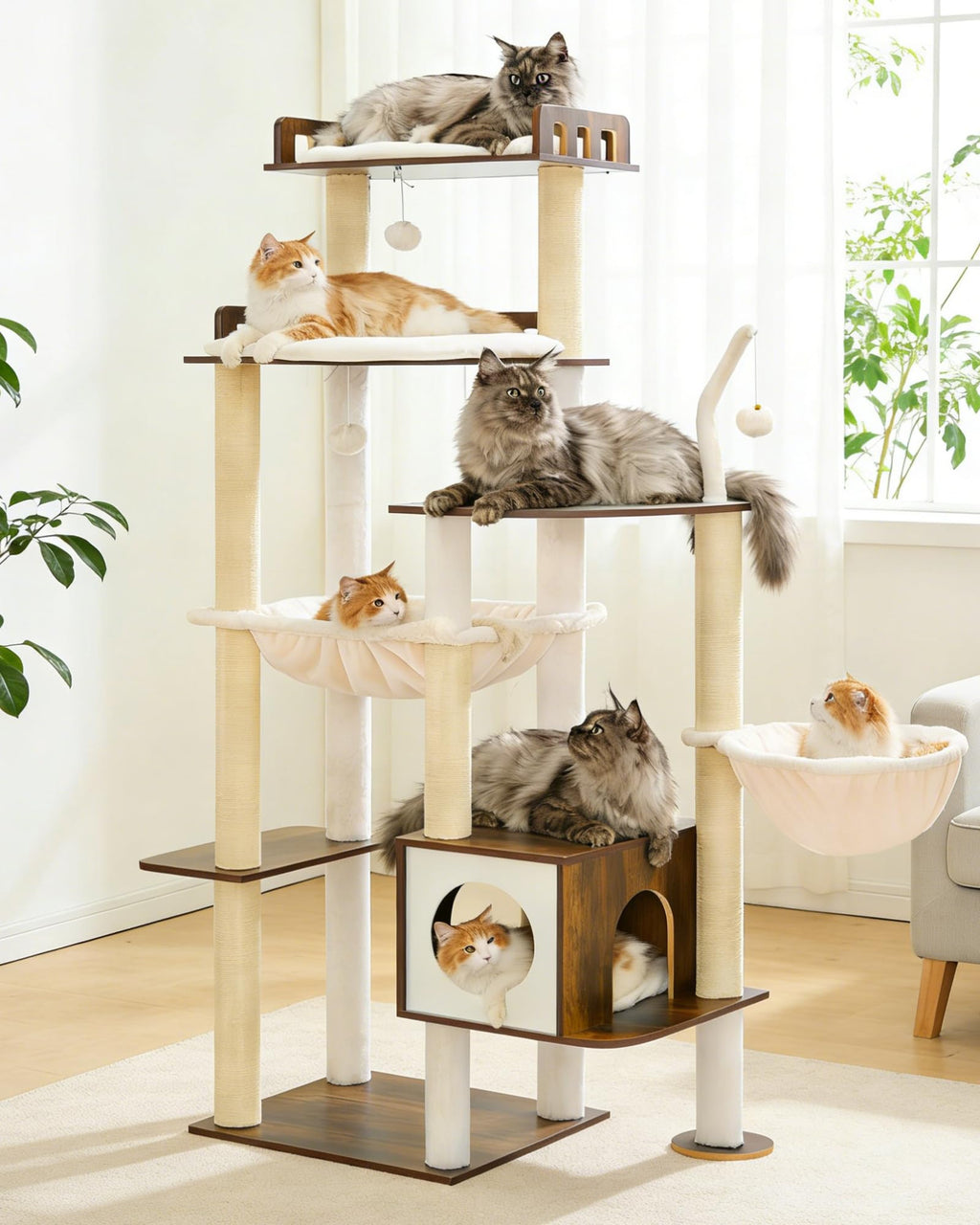 70.5" Wood Tall Cat Tree I89166