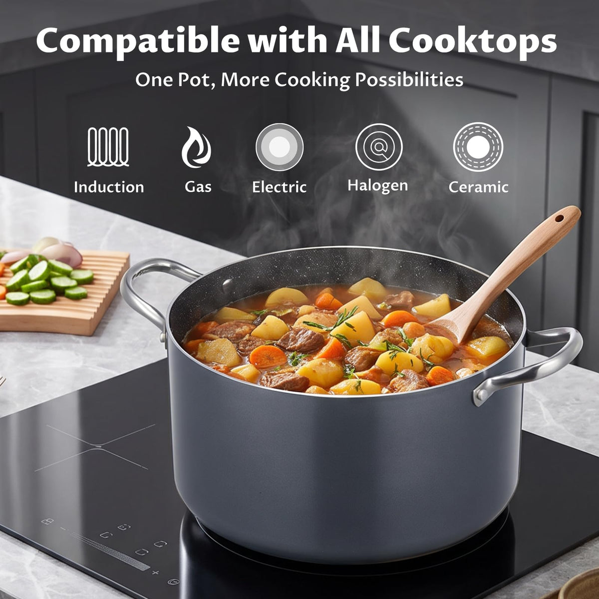 12 Quart Nonstick Stock Pot with Lid M415453