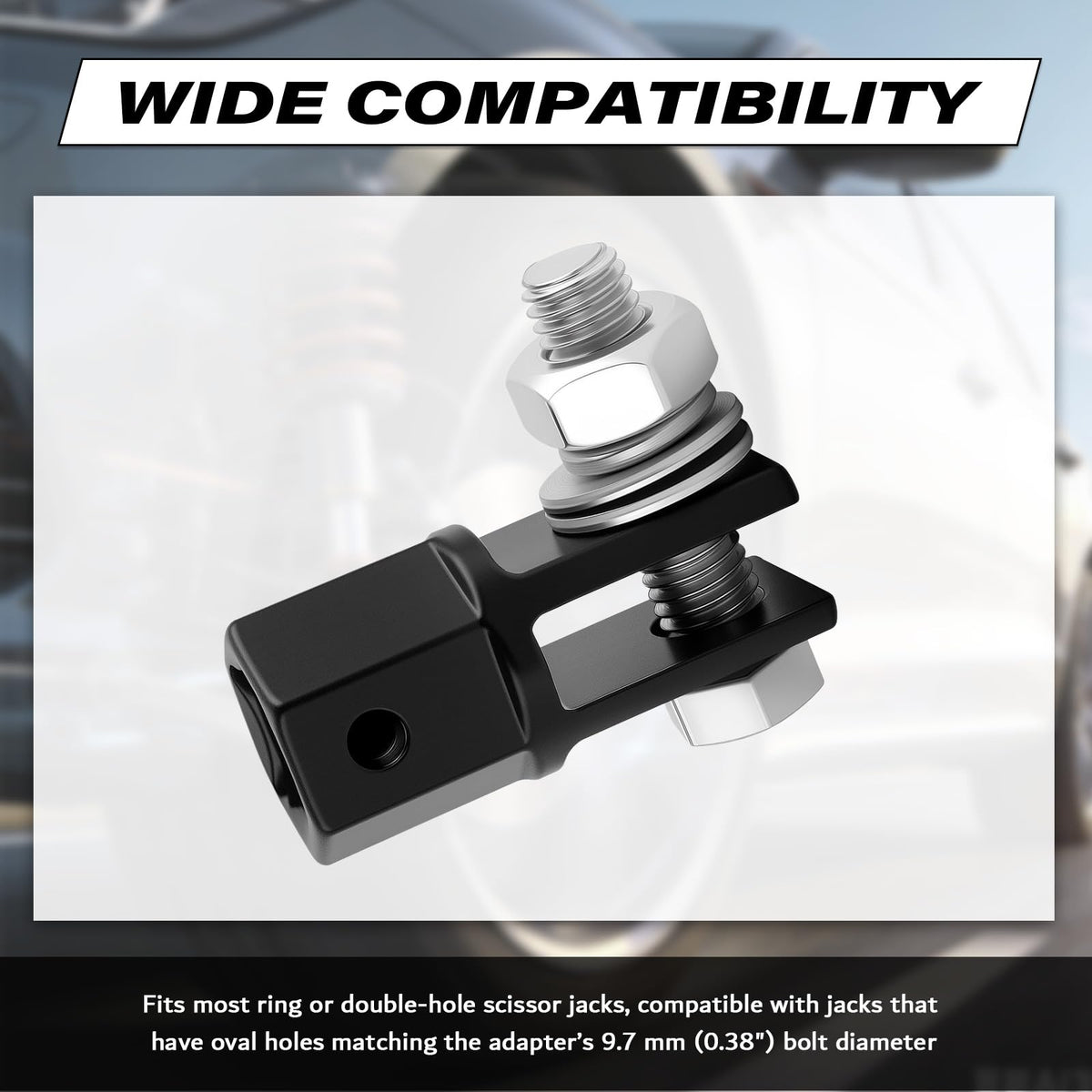Scissor Jack Adapter for 1/2" Impact Drills or 13/16" Lug Wrench T8284