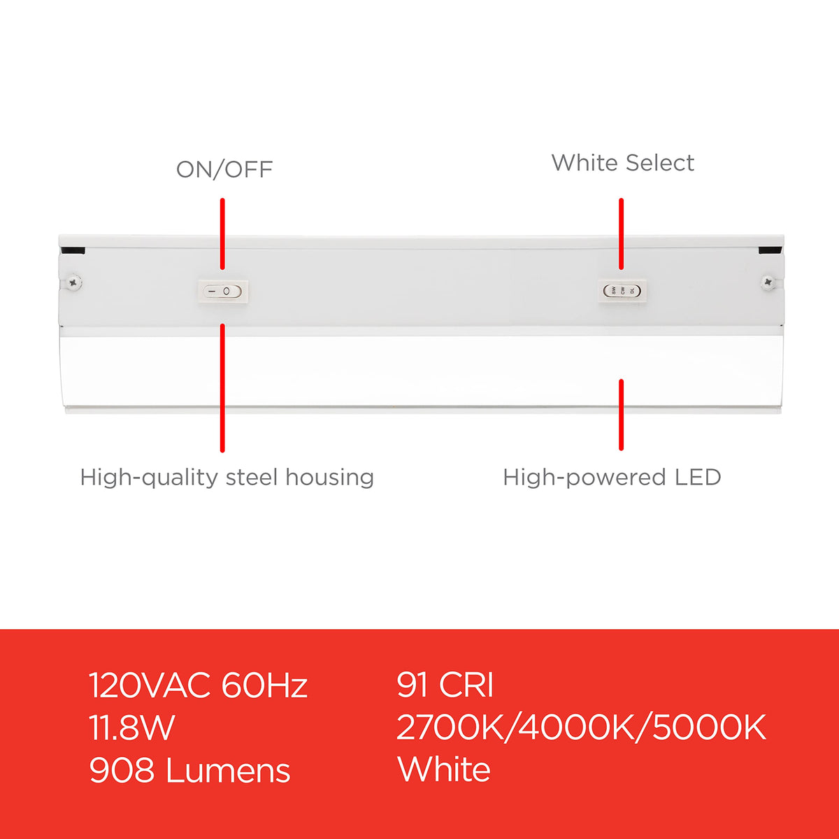 24 Inch Dimmable Under Cabinet Light W8615