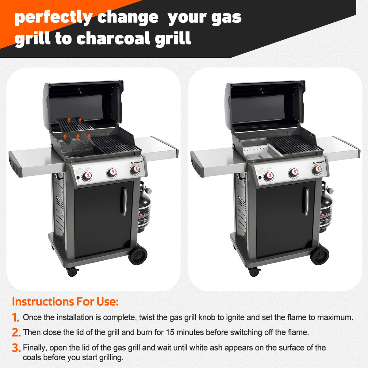 Adjustable Stainless Steel Charcoal Tray L659