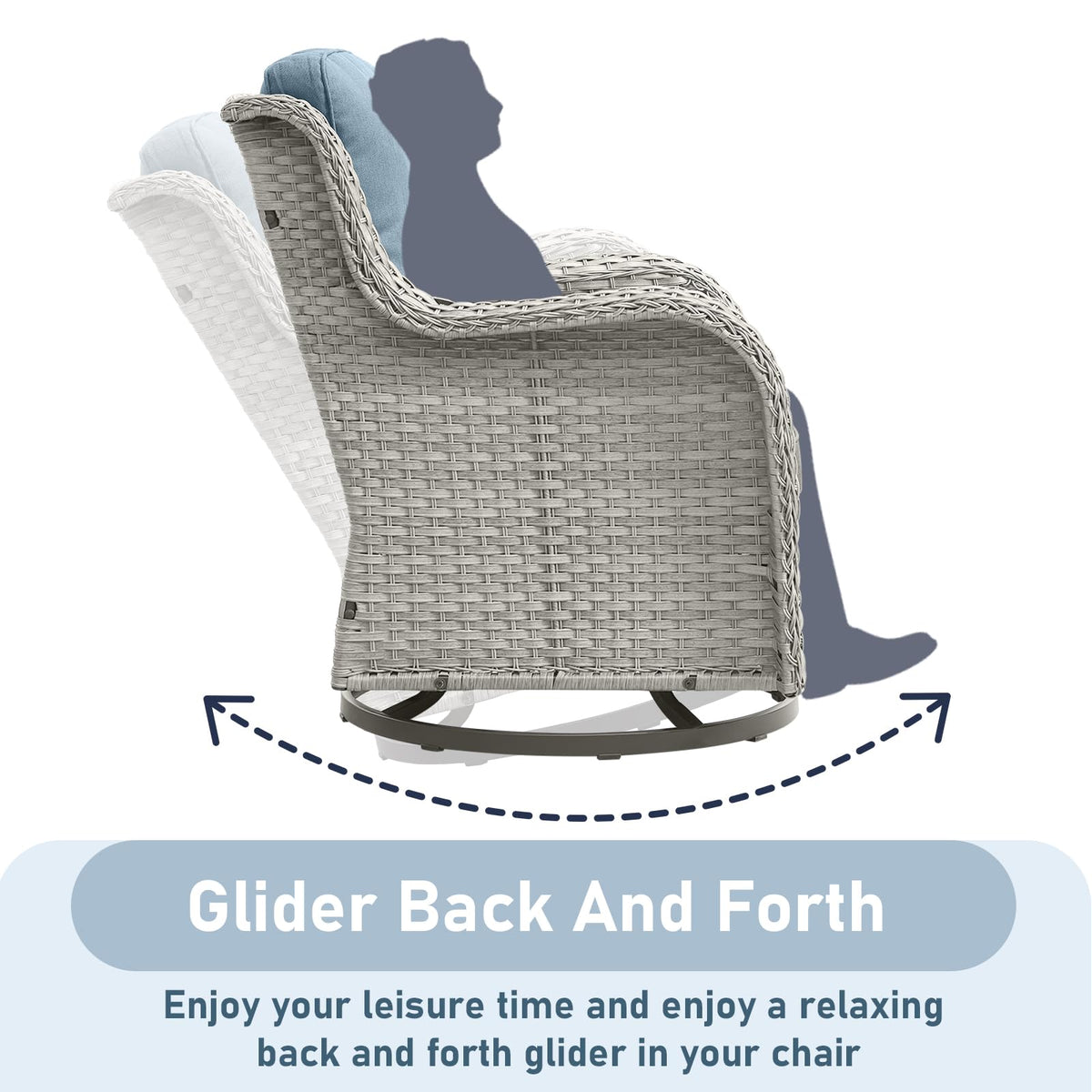 5 Piece Outdoor Swivel Rocker Chairs with Ottomans Z9751