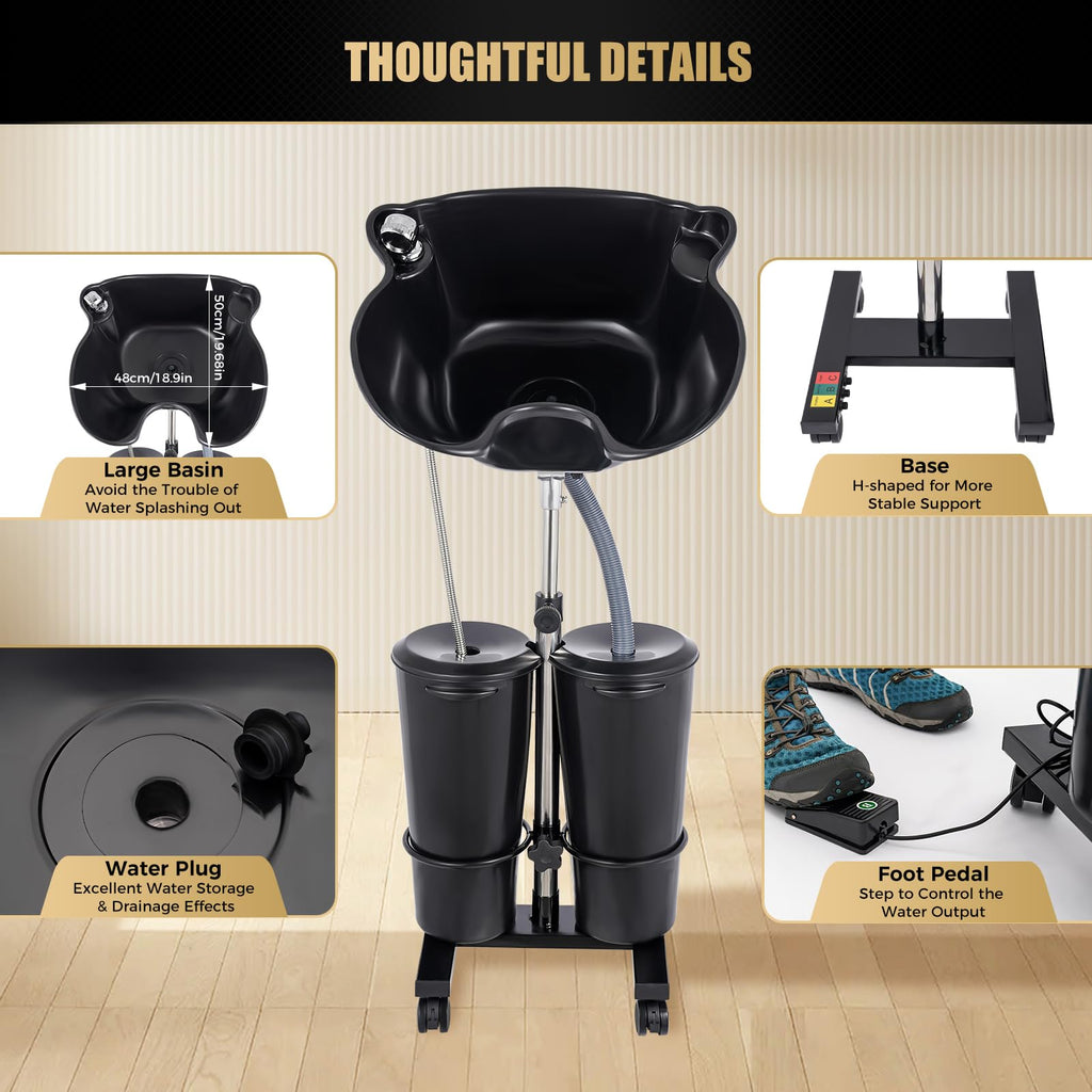 Electric Double Bucket Salon Sink Portable Shampoo Bowl G82141