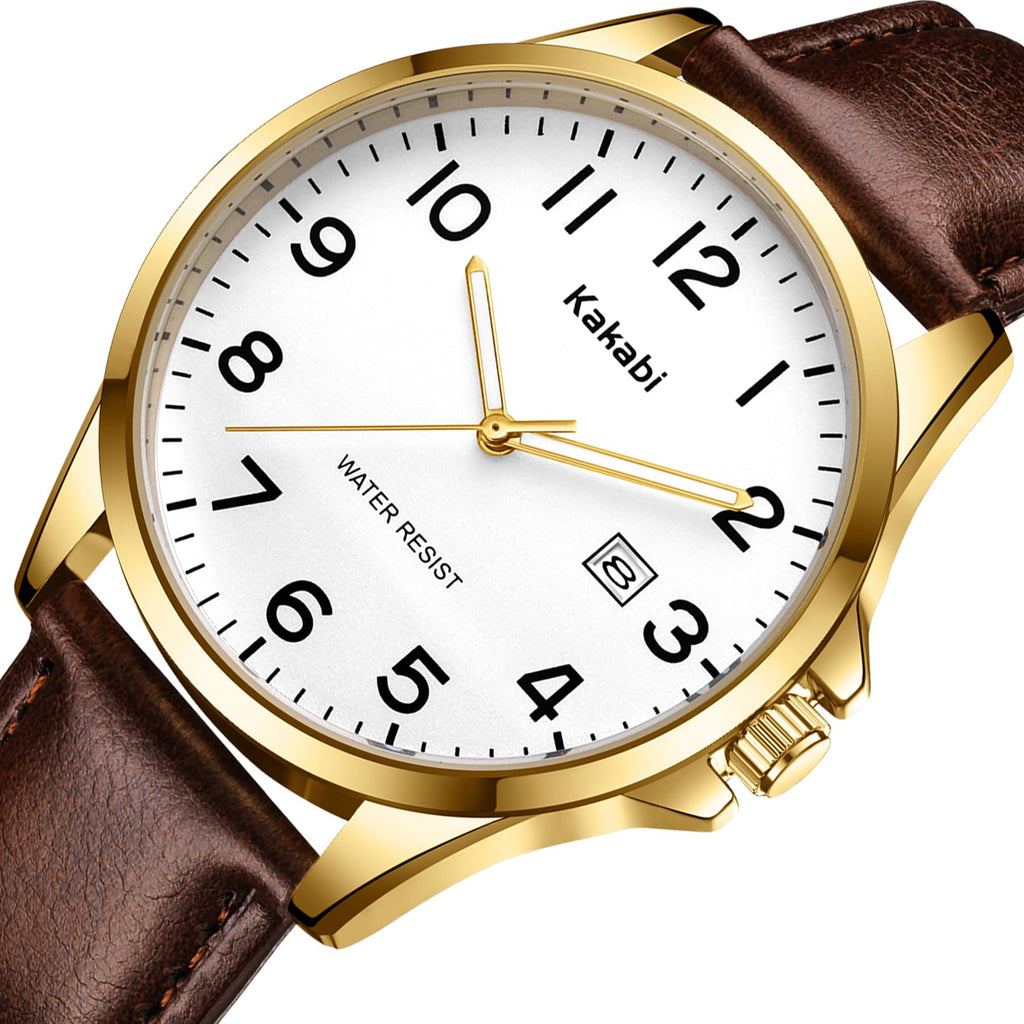 Men Fashion Minimalist Waterproof Quartz Analog Date Leather Strap Watch F967