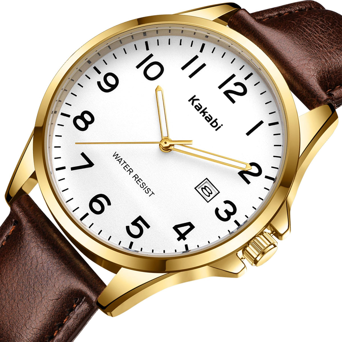 Men Fashion Minimalist Waterproof Quartz Analog Date Leather Strap Watch F967