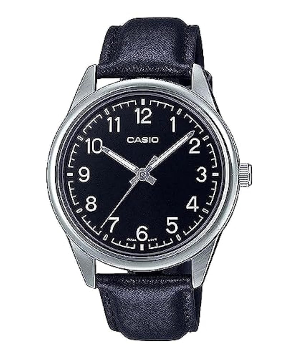 Men's Analog Black Leather Band Watch C932