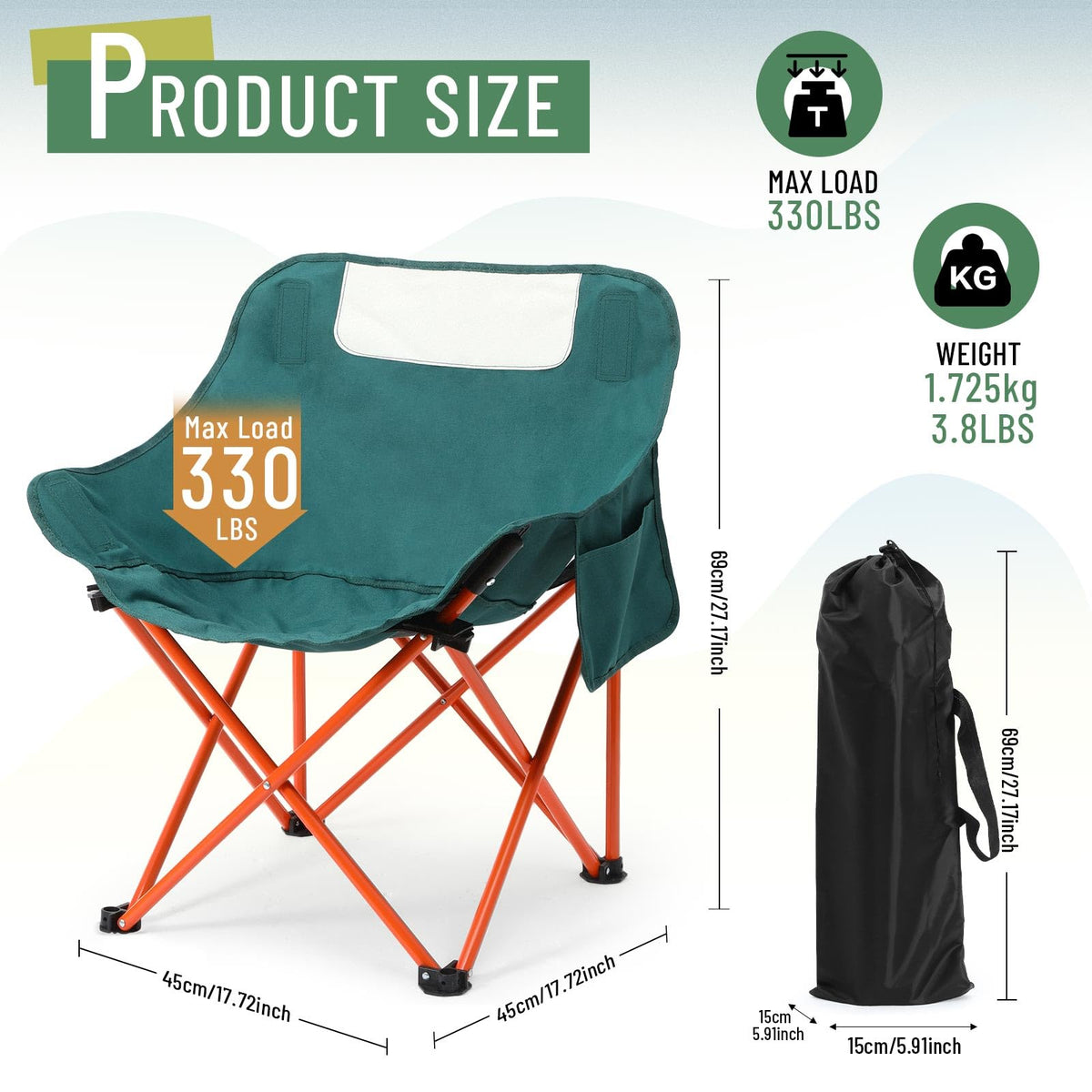 2 Pack Folding Camping Chairs O988122
